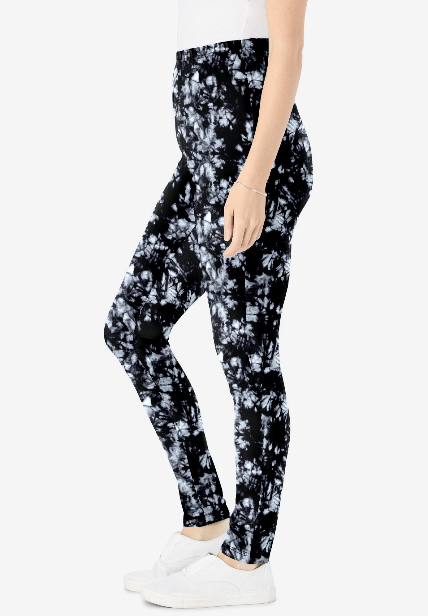 Stretch-Cotton Knit Pull-On Printed Leggings image number 2