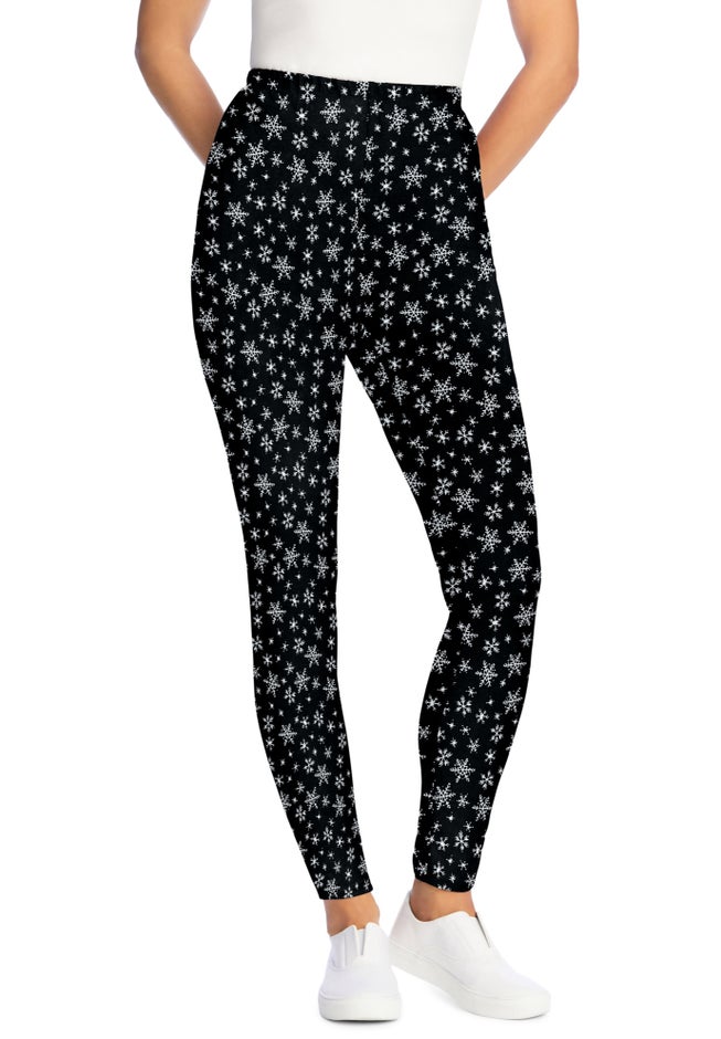 Stretch-Cotton Knit Pull-On Printed Leggings image number 0