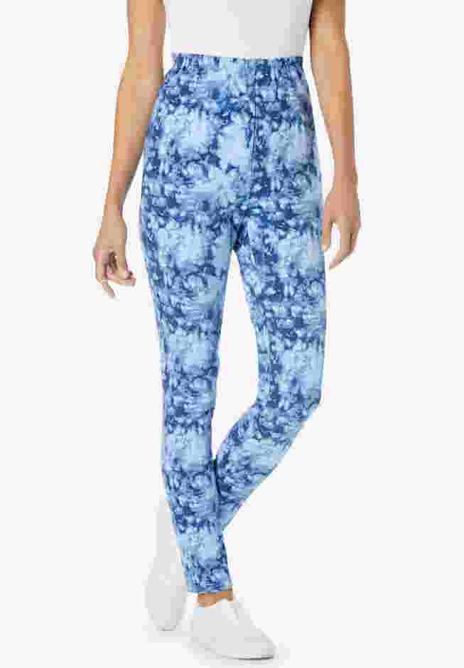 Stretch-Cotton Knit Pull-On Printed Leggings image number 1