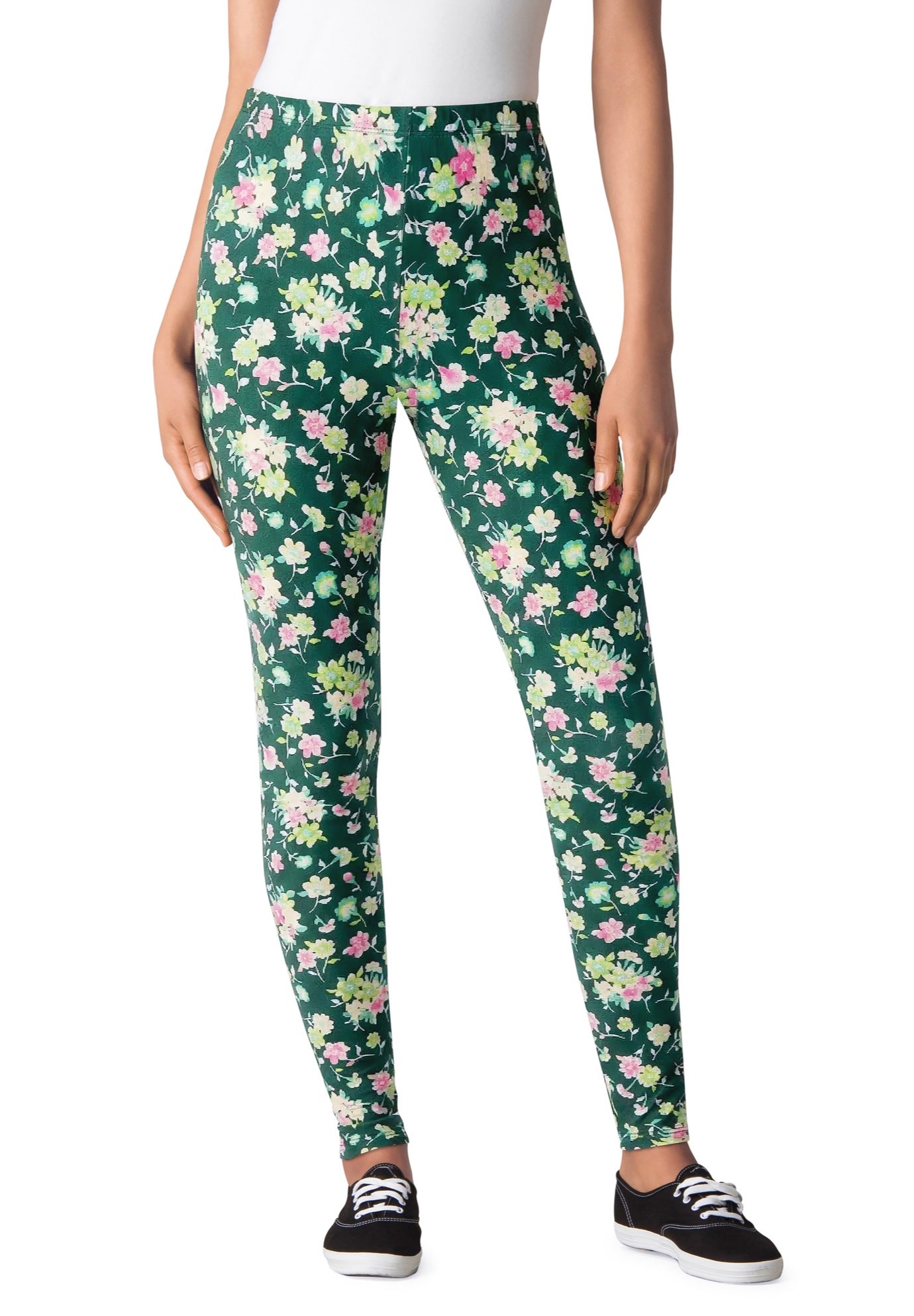 Stretch-Cotton Knit Pull-On Printed Leggings image number 0