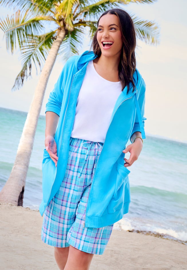 Zip Front Tunic Hoodie Jacket image number 6