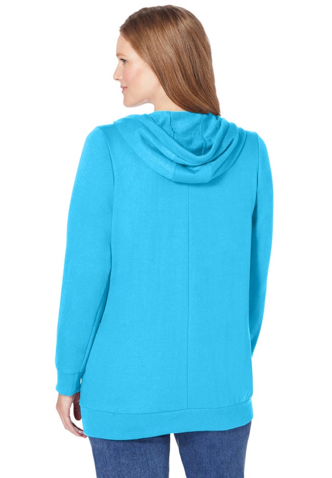 Zip Front Tunic Hoodie Jacket image number 1