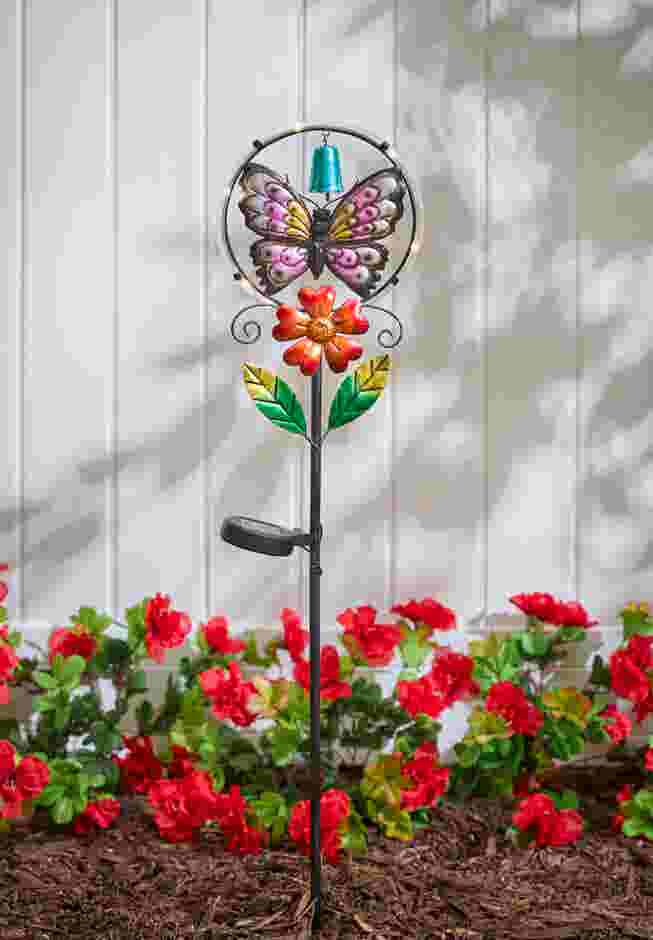 Metal Butterfly Solar Stake Light image number 0