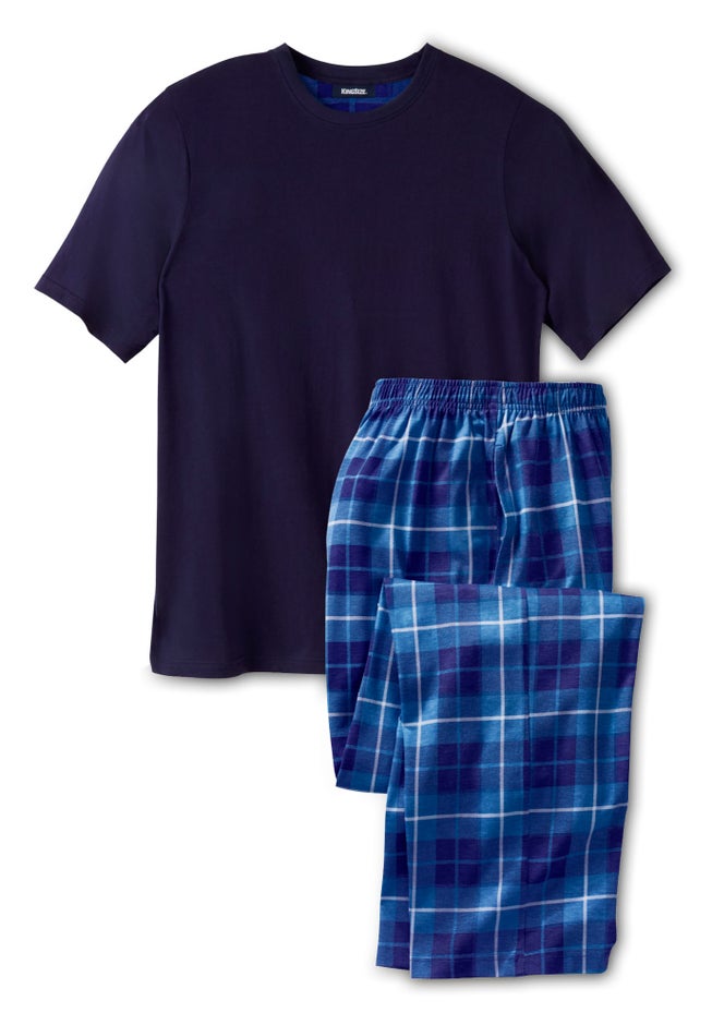Jersey Knit Plaid Pajama Set image number 1