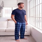 Jersey Knit Plaid Pajama Set image number null