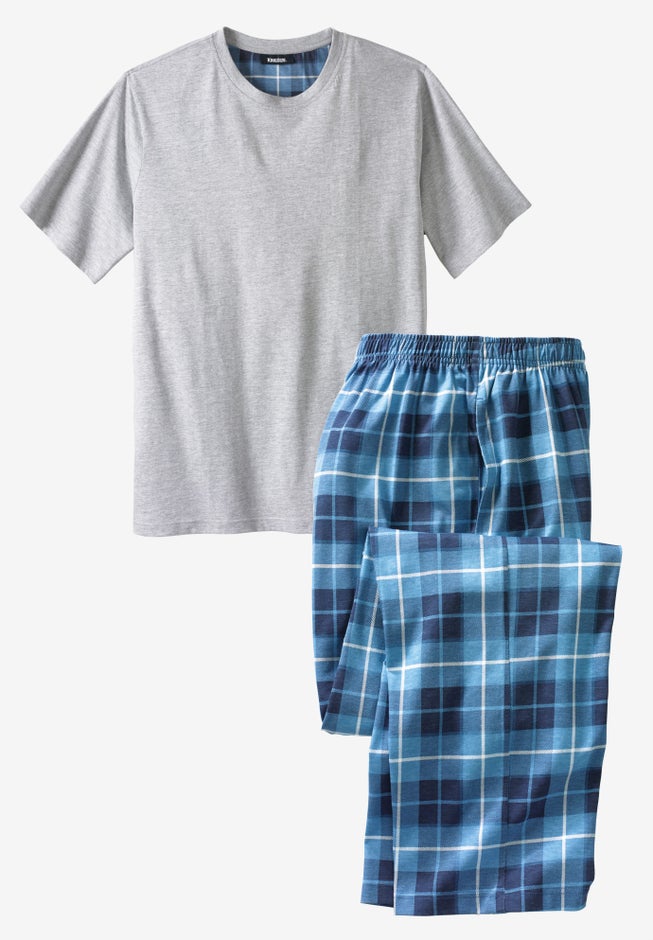 Jersey Knit Plaid Pajama Set image number 0