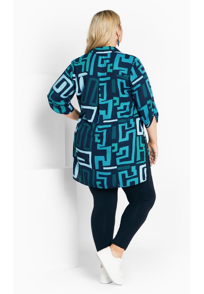 Longline Print Blouse image number null