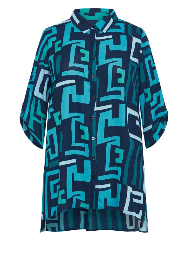 Longline Print Blouse image number null