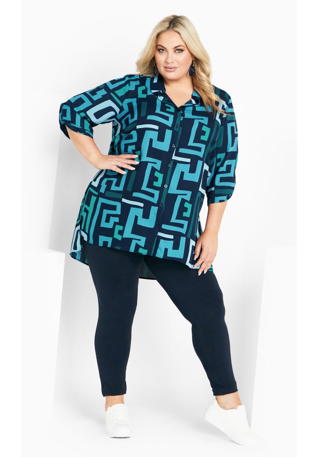 Longline Print Blouse image number null