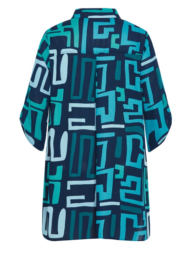 Longline Print Blouse image number null
