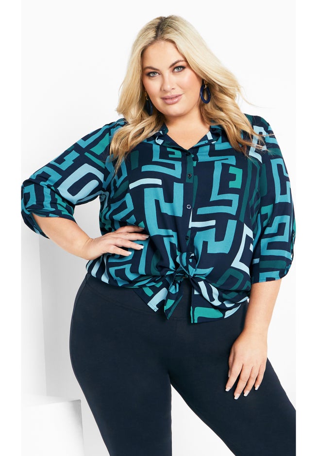 Longline Print Blouse image number null