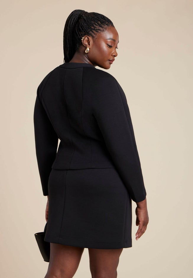 Strong Shoulder Nipped Waist Scuba Jacket image number 1