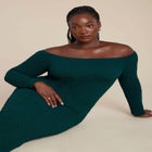 Off Shoulder Textured Dress image number null