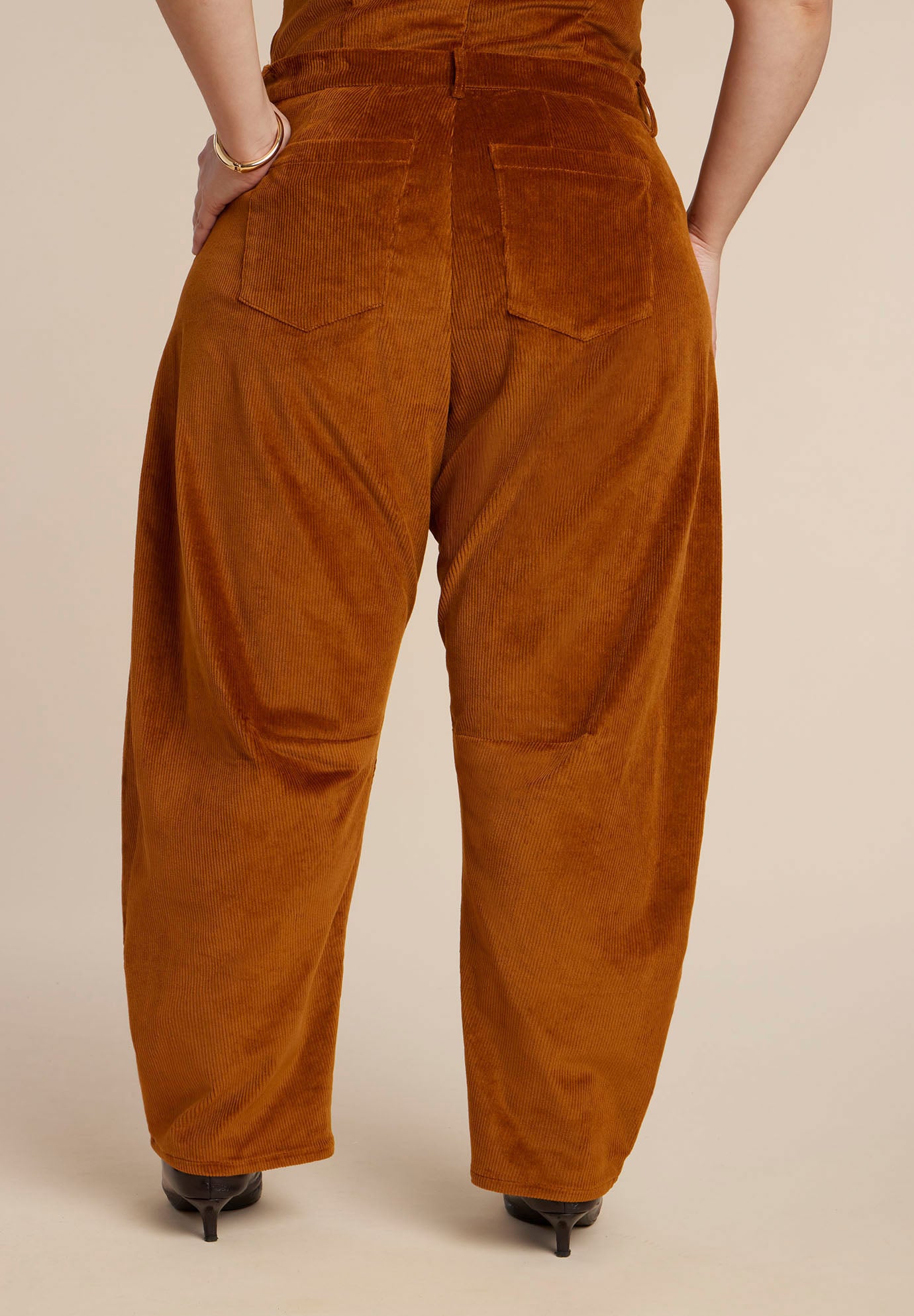 Corduroy Barrel Leg Pants image number 2