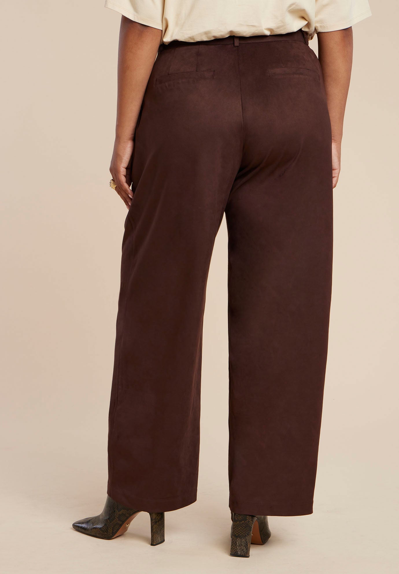 Faux Suede Wide Leg Pant image number 3