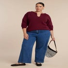 Deep V-Neck Sweater image number null