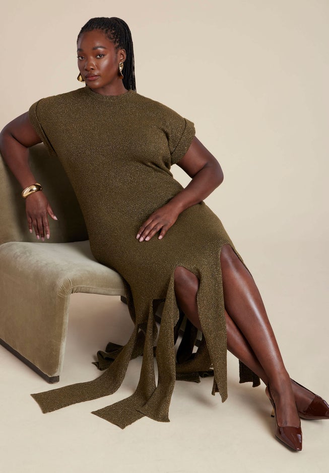 Lurex Sweater Dress W Fringes image number 1