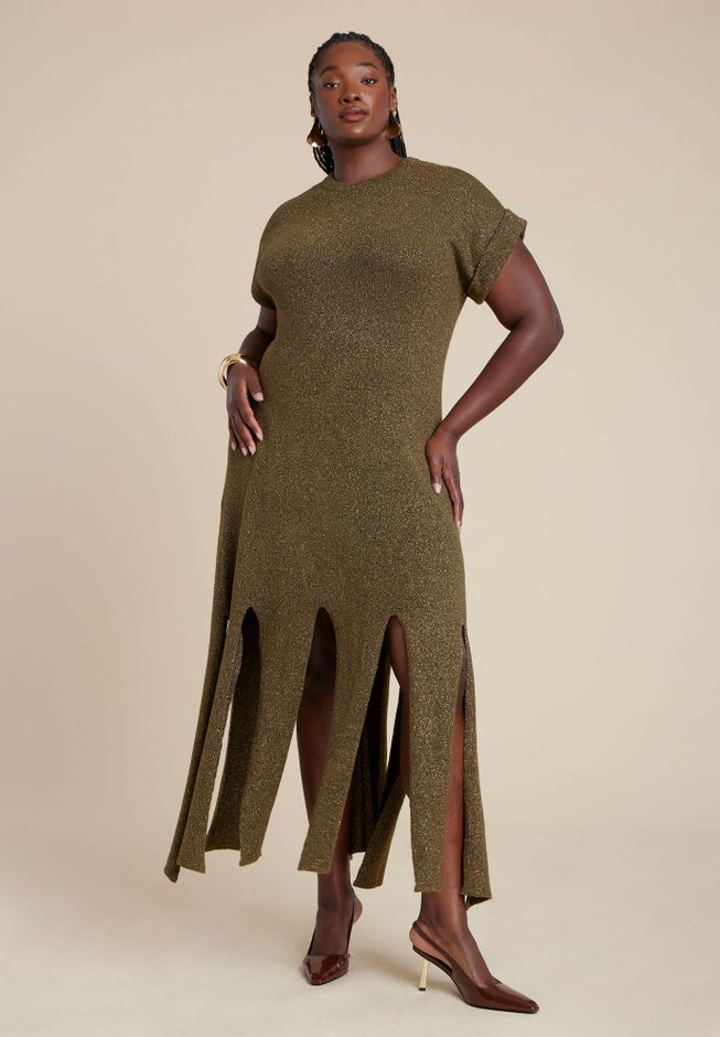 Lurex Sweater Dress W Fringes image number 2