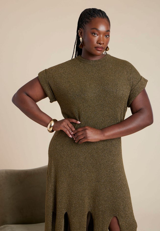 Lurex Sweater Dress W Fringes image number 4