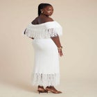 Textured Fringe Sweater Dress image number null