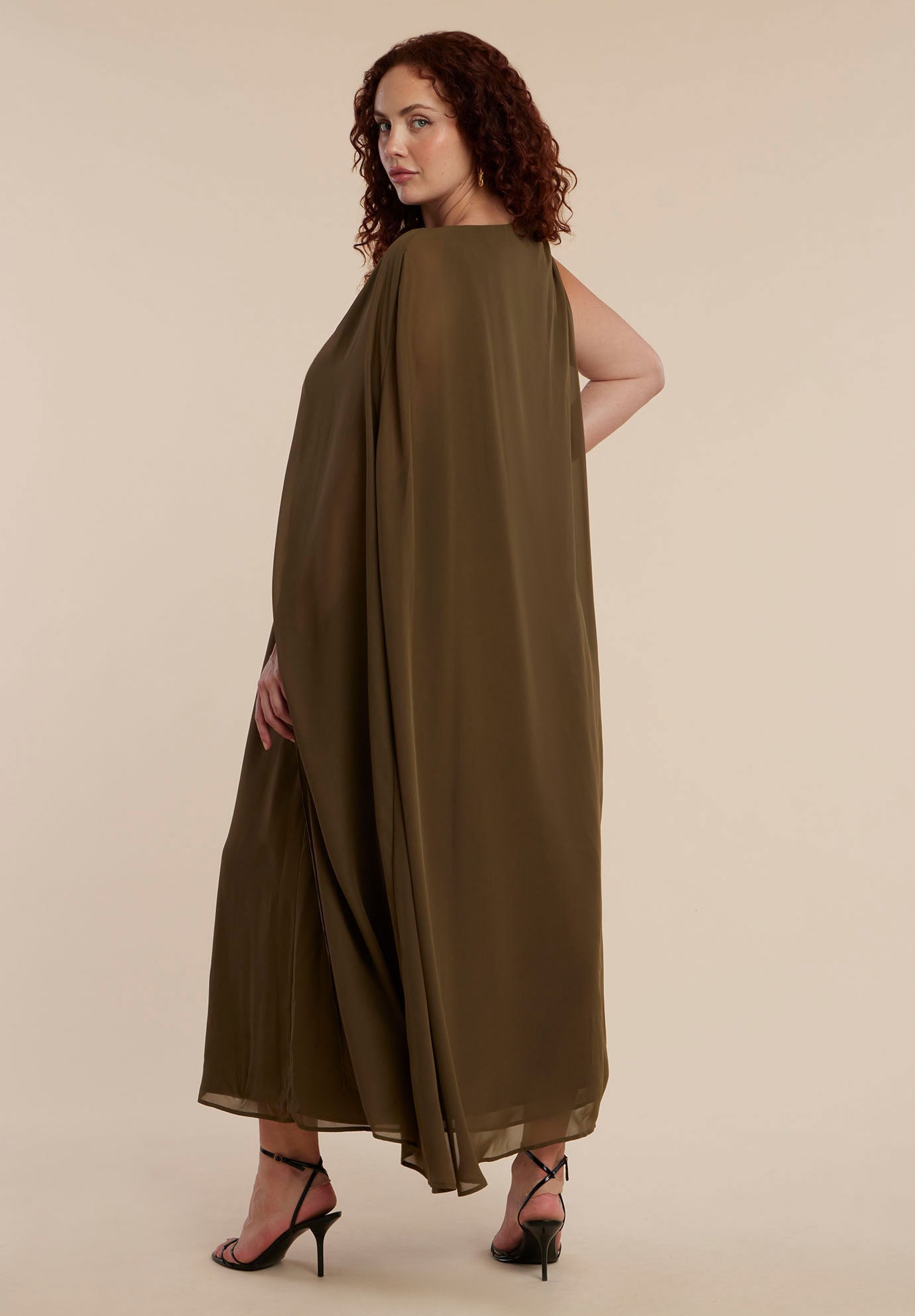 Hardware Detail Cape Maxi Dress image number 4