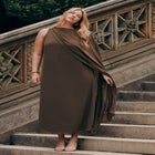 Hardware Detail Cape Maxi Dress image number null