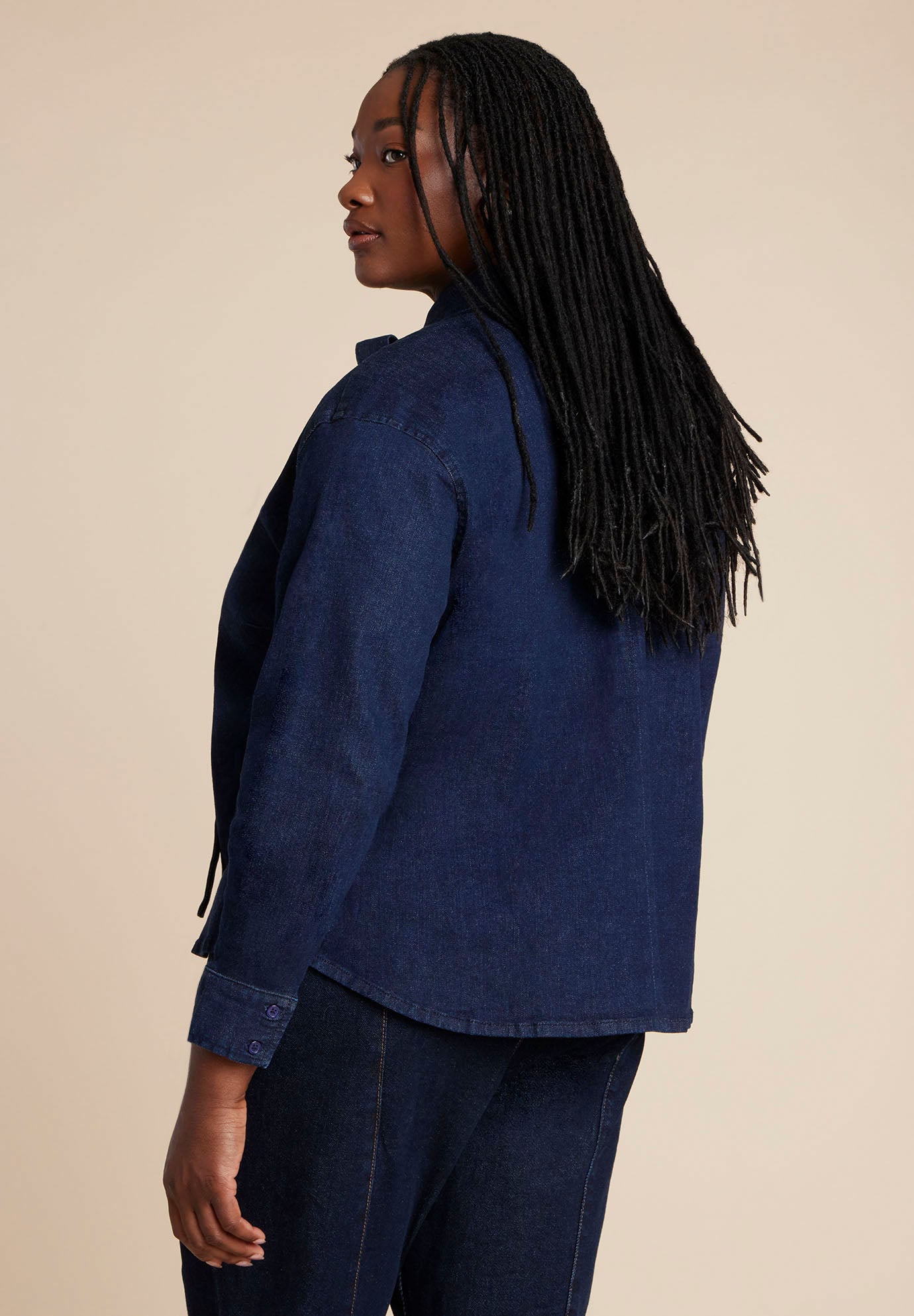 Denim Top With Bow Tie image number 1