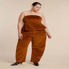 Corduroy Peplum Bustier image number null