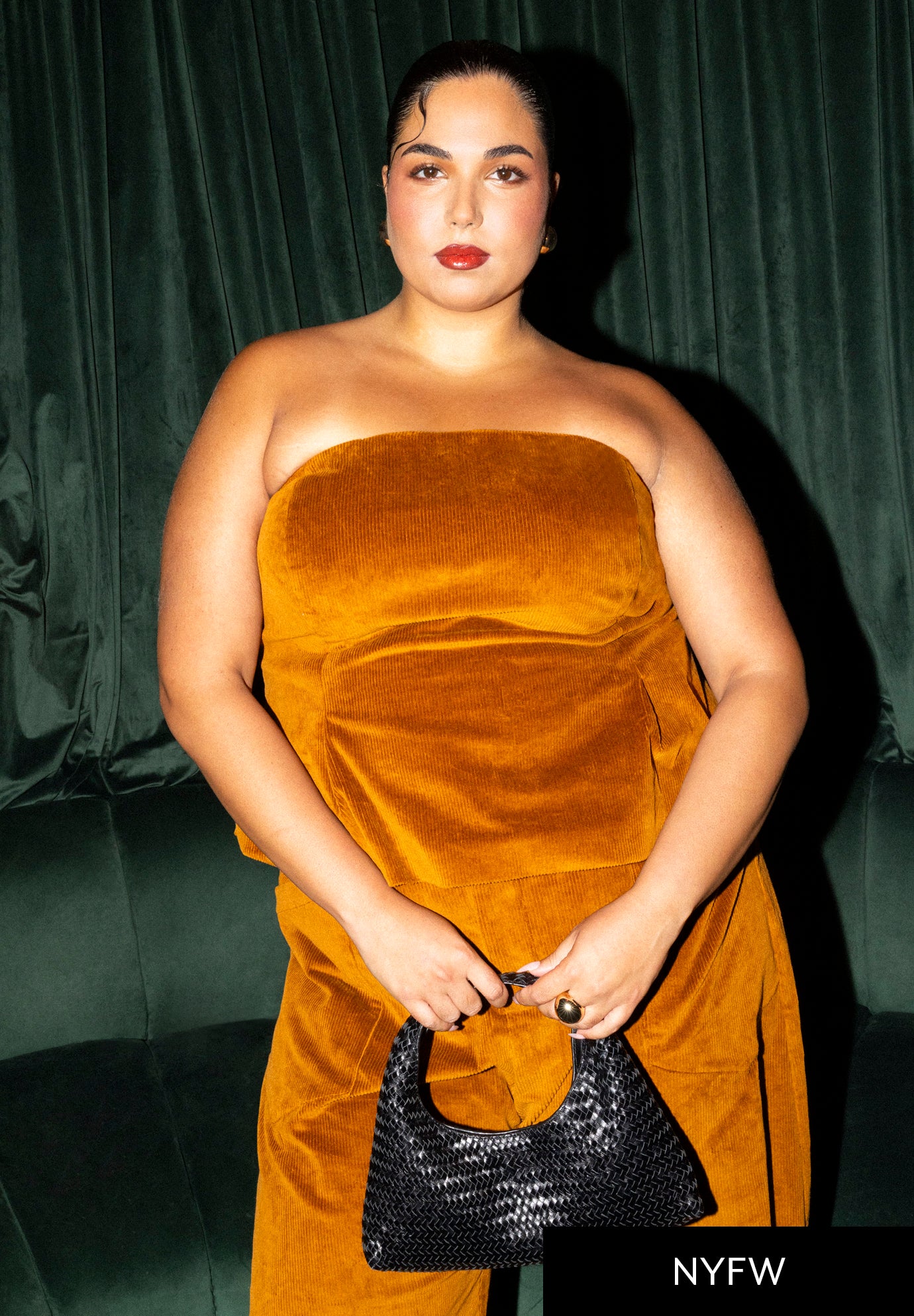 Corduroy Peplum Bustier image number 0