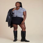 Cropped Zip Up Polo Sweater image number null