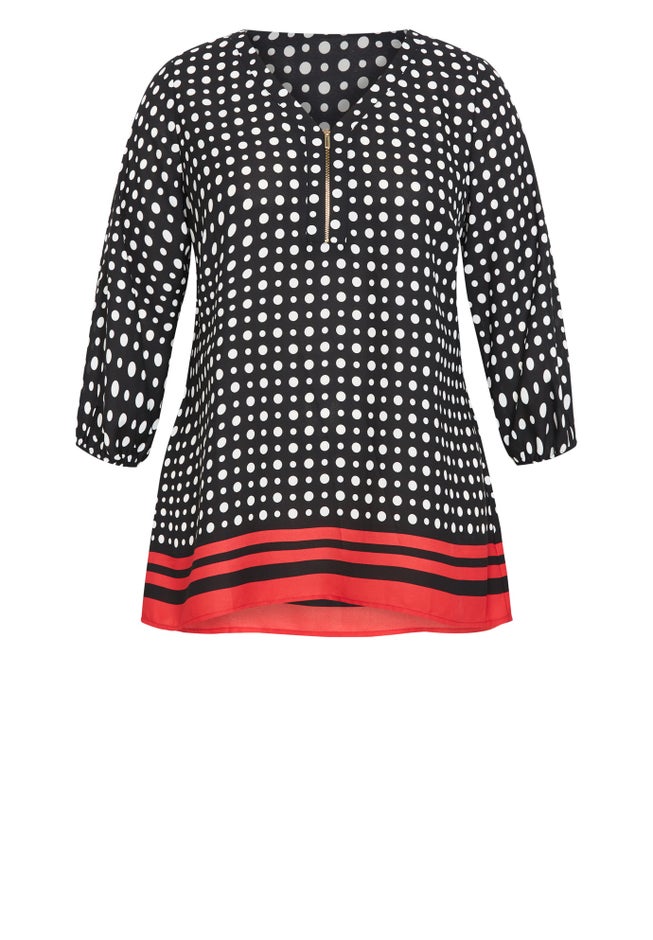 Malia Zip Border Top image number 4