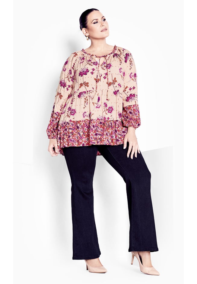 Imari Empire Waist Spliced Top image number 2