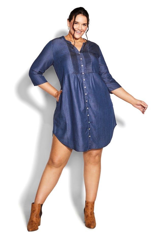 Mae Pintuck Shirtdress image number 1