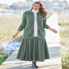 Marled Zip-Front Cable Knit Cardigan image number null