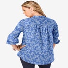 Plus Size Kate Long Sleeve Easy Cotton-Blend Button-Front Shirt image number 1