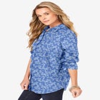 Plus Size Kate Long Sleeve Easy Cotton-Blend Button-Front Shirt image number 2