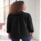 Faux Suede Button-Front Shirt image number null