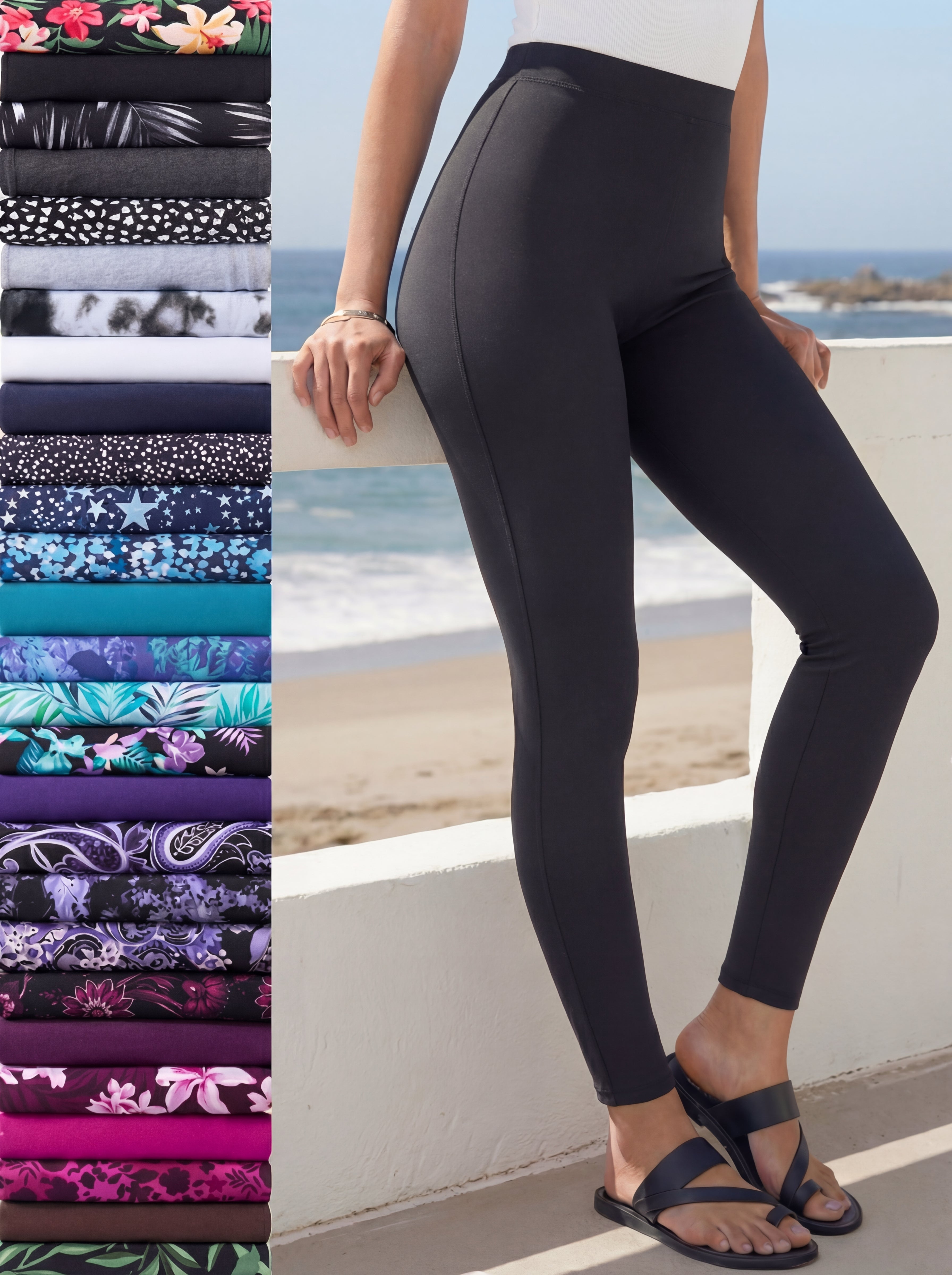 Plus Size Essential Stretch Ankle Length Pull-On Legging image number 1