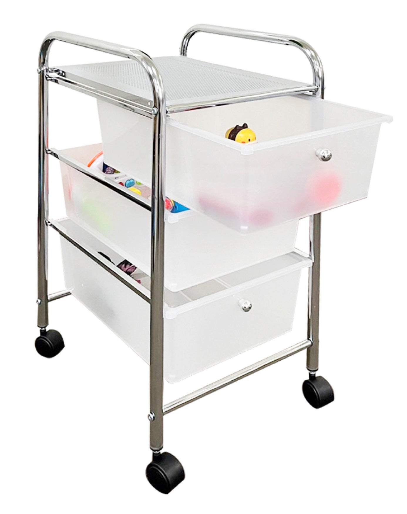 3-Drawer Rolling Storage Cart image number 2