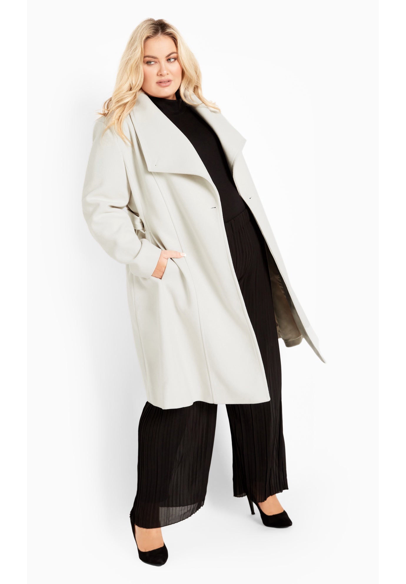 Isla Wrap Waist Tie Coat image number 2