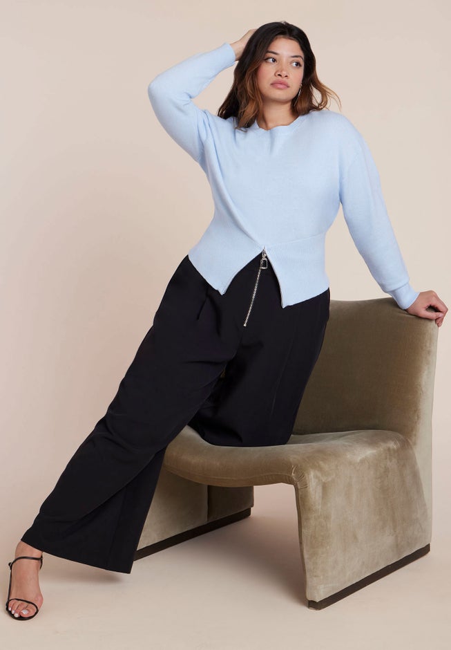  Zipper Hem Sweater image number 2