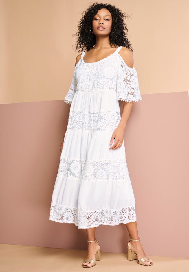 Lace Panelled Maxi Dress image number 0