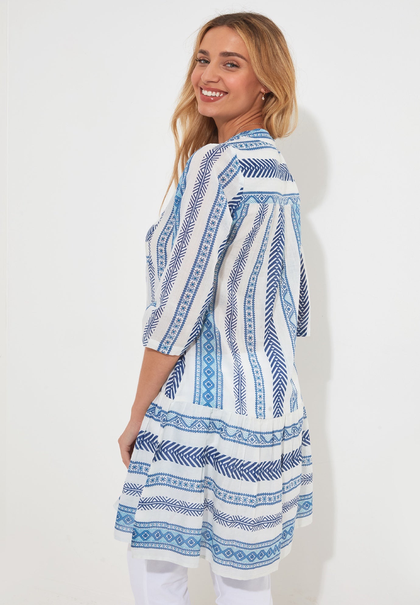 Ruffle Hem Cotton Tunic image number 3
