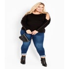 Cold Shoulder Full Length Sleeves Sweater image number 1