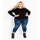 Cold Shoulder Full Length Sleeves Sweater image number 2