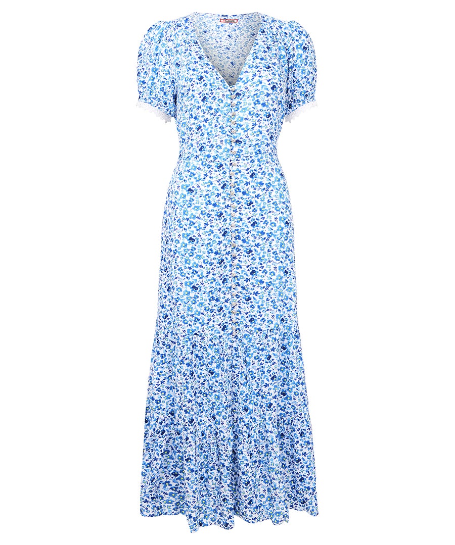 V-Neck Tiered Midi Dress image number 3