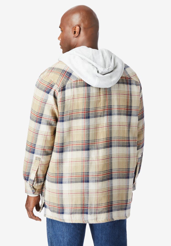 Removable Hooded Shirt Jacket image number 1