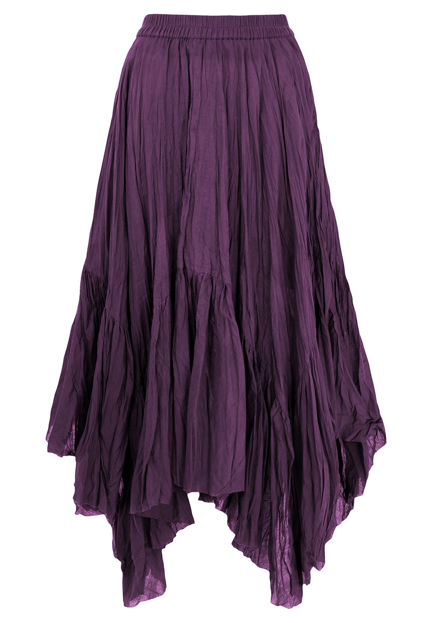 Handkerchief Hem Crinkle Midi Skirt image number 3