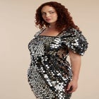 Off The Shoulder Puff Sleeve Paillette Dress image number 2