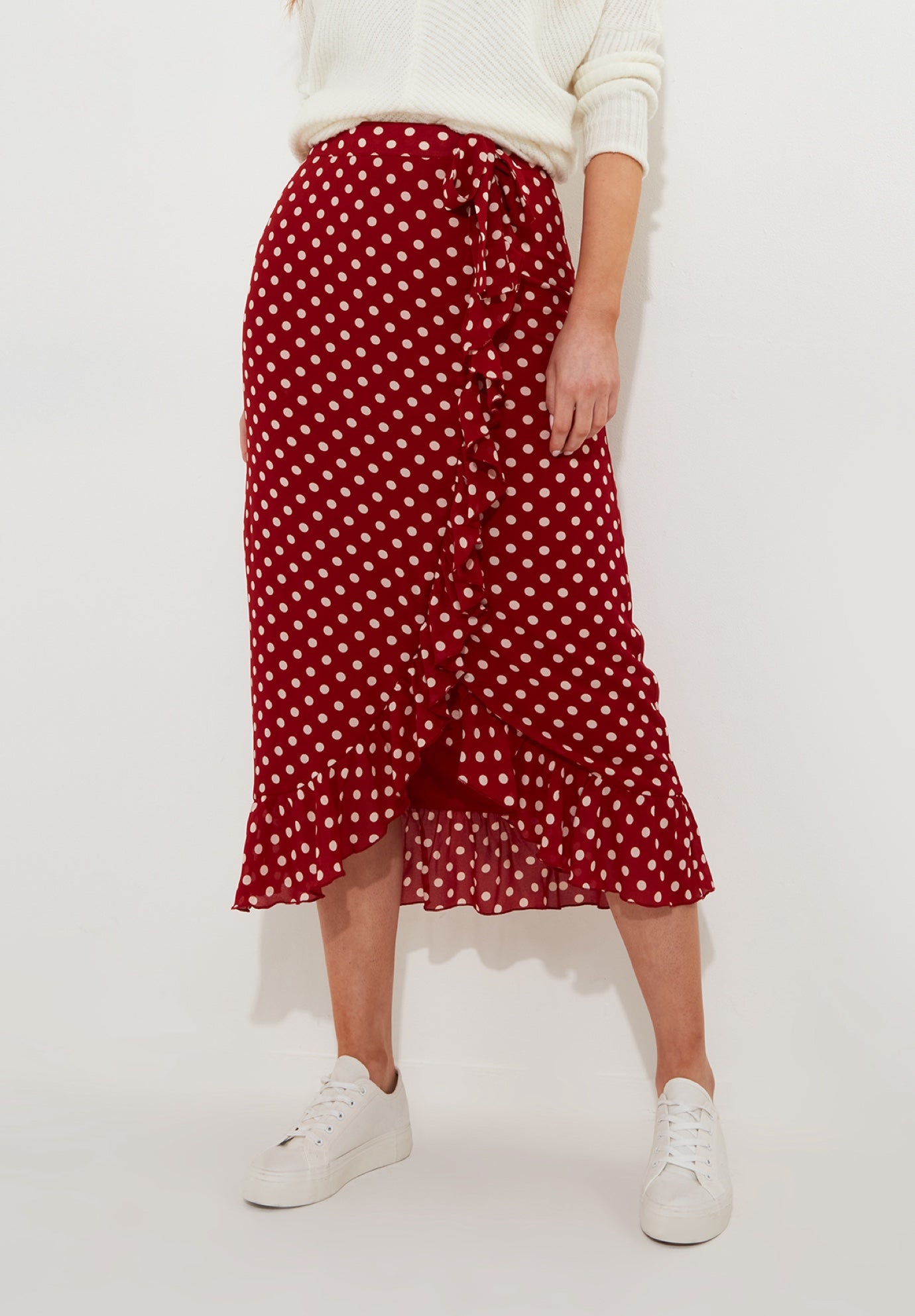 Ruffle Hem Wrap Skirt image number 1